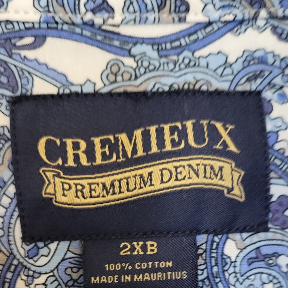 Daniel Cremieux Blue Gray Paisley Button L/S Shirt Sz 2XB NWOT - Picture 4 of 4